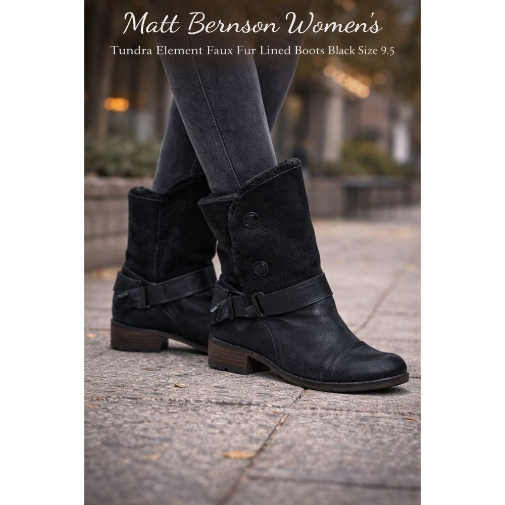 Matt Bernson Women's Tundra Element Faux Fur Lined Boots Black Size 9.5 Rocker